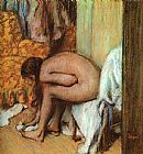 Woman Canvas Paintings - Woman Drying her feet